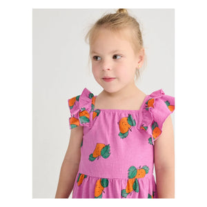 Bobo Choses - Orange Rüschenkleid Bio-Baumwolle | Lila