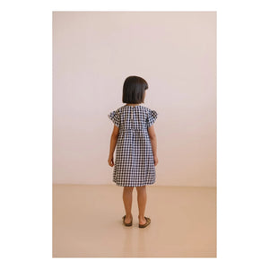 Studio Bohème - Cousine Vichy Organik Pamuk Gazlı Bez Elbise | Siyah