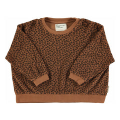 Piupiuchick - Leopar Sweat Organik Pamuklu Havlu Kumaş | Kahverengi
