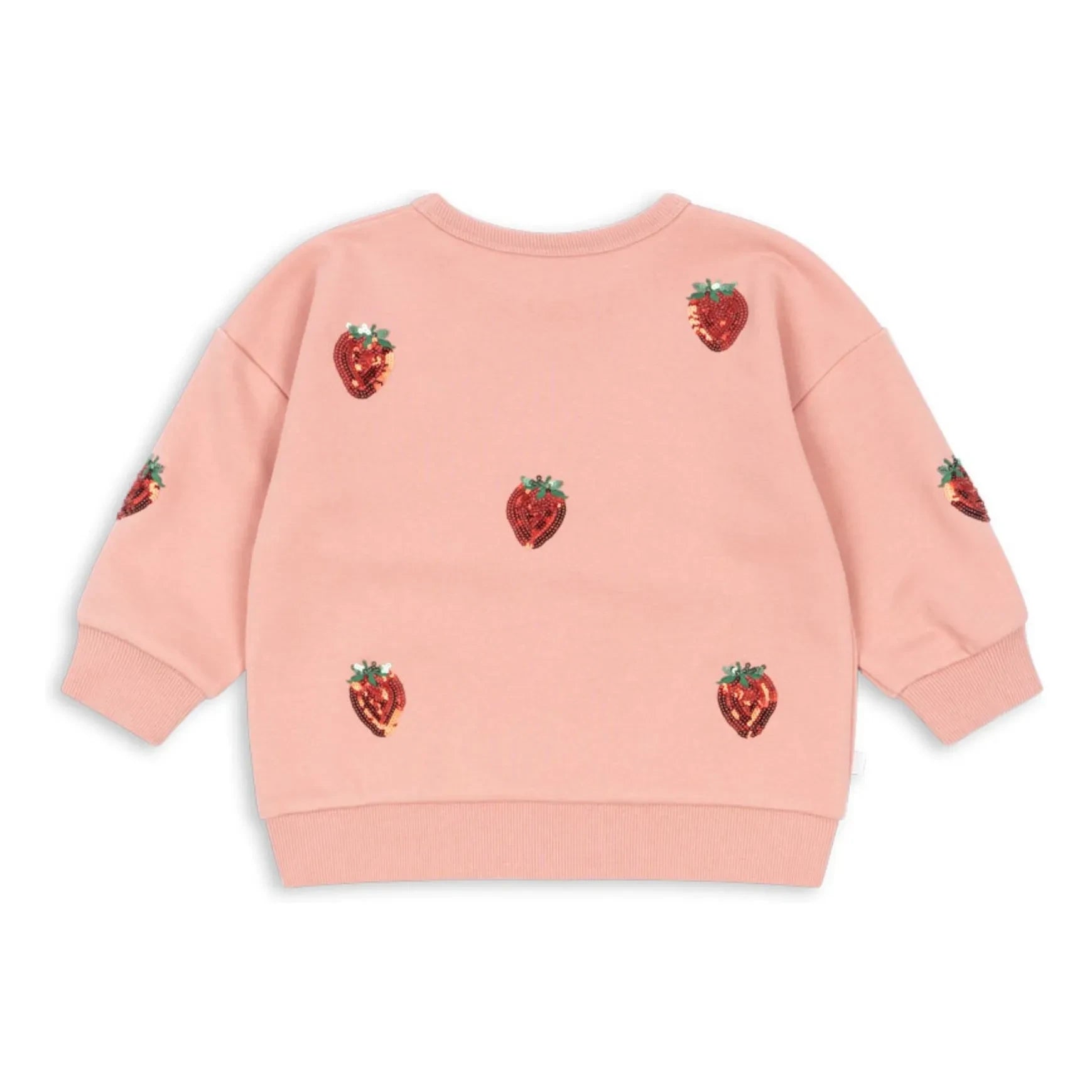 Konges Sløjd - Pullu Çilekli Lou Sweatshirt Organik Pamuk | Pembe