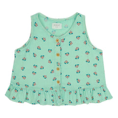 Jenest - Sofie Fleuri Organic Cotton Top | Turquoise