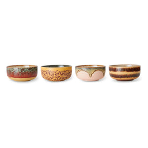 HKliving - Orange 4-Piece Bowl Set