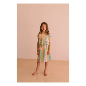 We Are Kids - Suzy Gestreiftes Kleid aus Bio-Baumwolle | Hellrosa