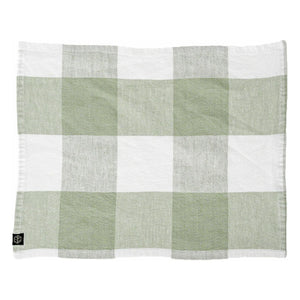 Haomy - Palma II Mischgewebe-Serviette | Mandelgrün