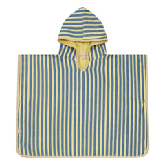 Jera Mini - Gestreifter Handtuch-Poncho | Hellgelb