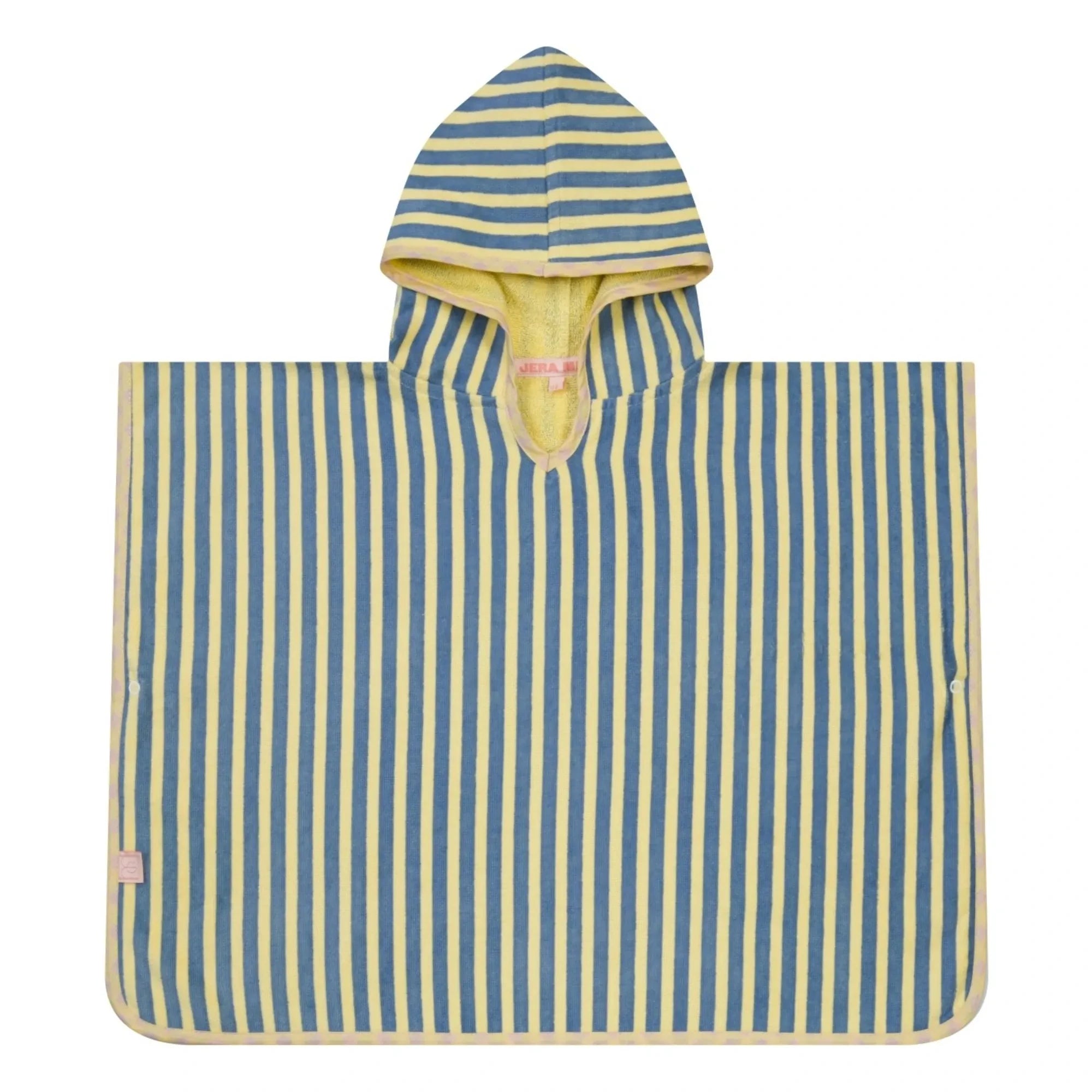 Jera Mini - Striped Terry Poncho | Light Yellow