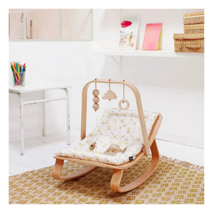Charlie Crane - Levo Baby Rocking Chair with Toy Activity Bar | Maple