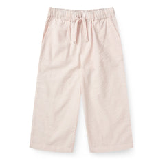 Copenhagen Colors - Organic Cotton Seersucker Striped Lace-Up Trousers | Pale Pink
