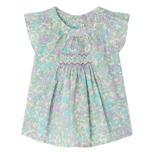 Bonpoint - Blouse Laurie Liberty Organik Pamuk | Su Yeşili