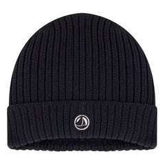 Petit Bateau – Strickmütze mit Logo | Nachtblau