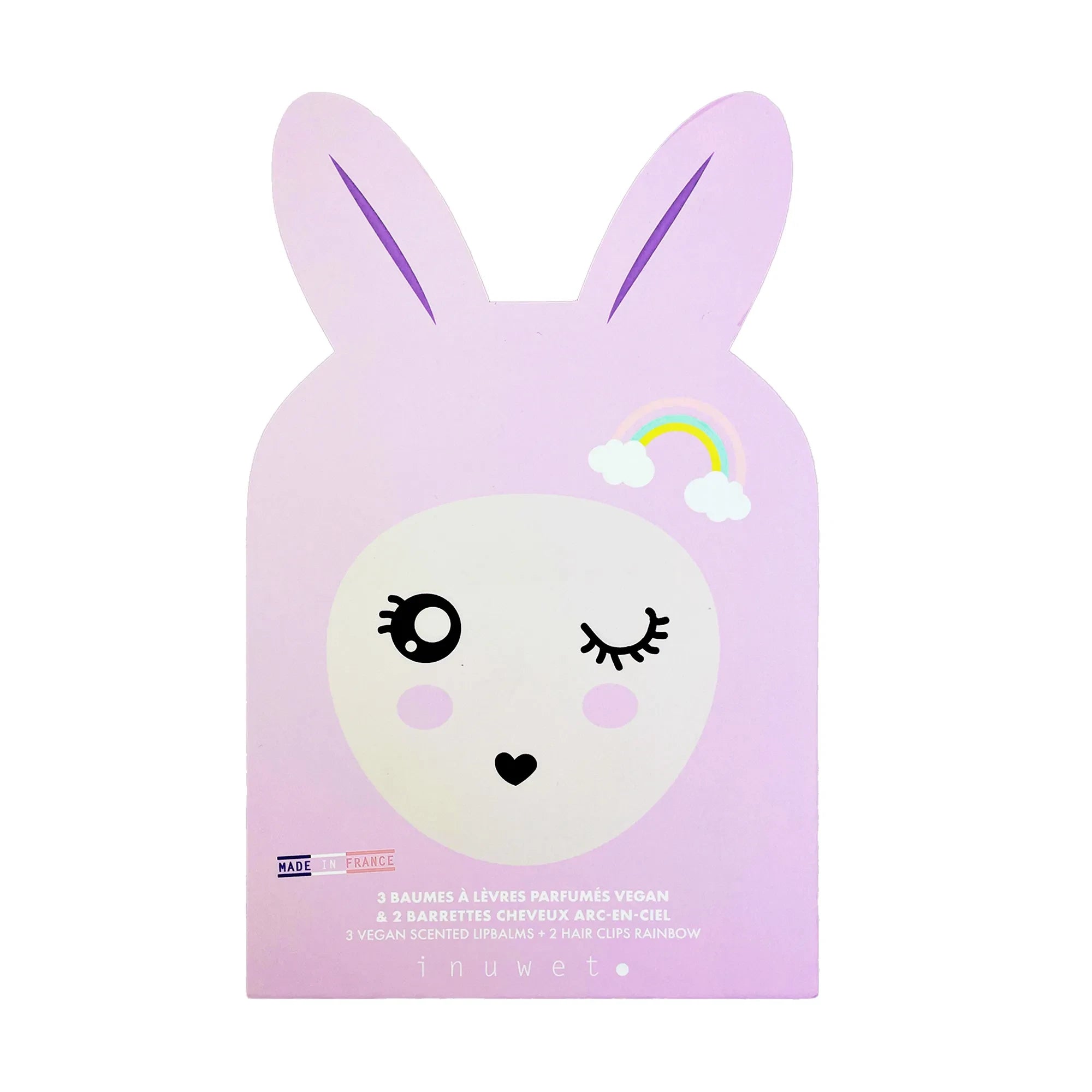 Inuwet - Coffre Paper Bunny - Lippenbalsam und Haarspange