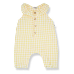 1+ in the family - Egina Vichy Seersucker Overall | Hellgelb