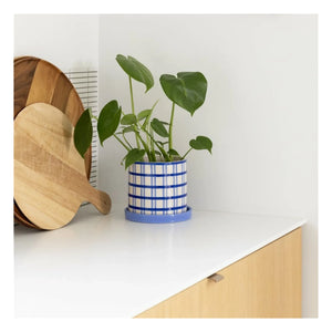 &Klevering - Clash Grid Blumentopf | Blau