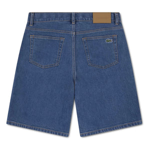 Lacoste – Bestickte Logo-Jeansshorts | Hellblau