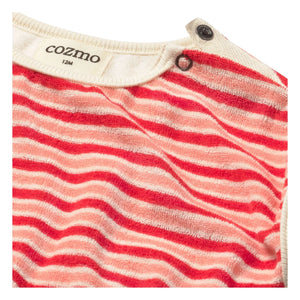 Cozmo - Gianna Gestreifter Frottee-Body | Rot