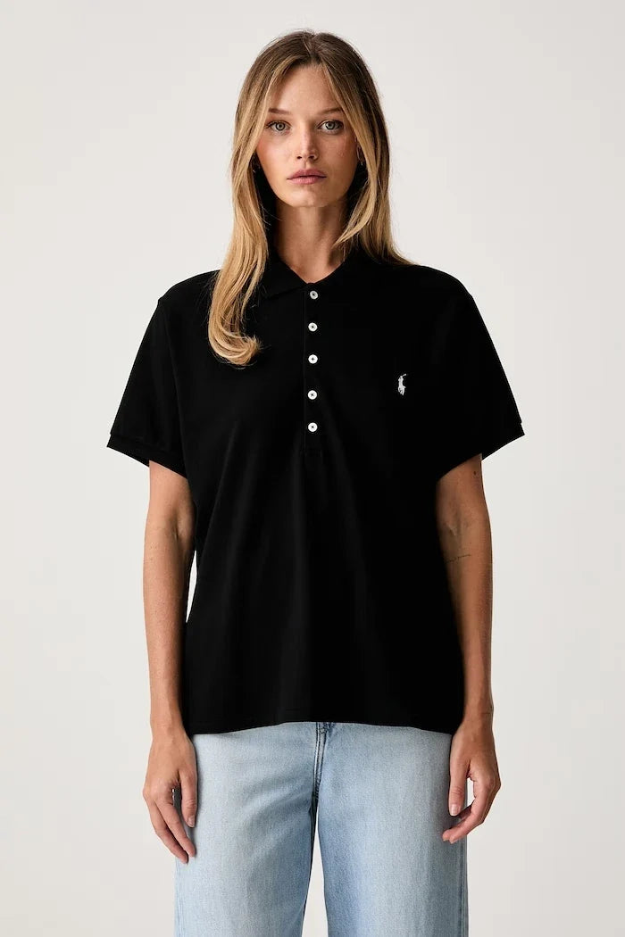 Polo Ralph Lauren yaka detaylı pamuklu kadın tişört