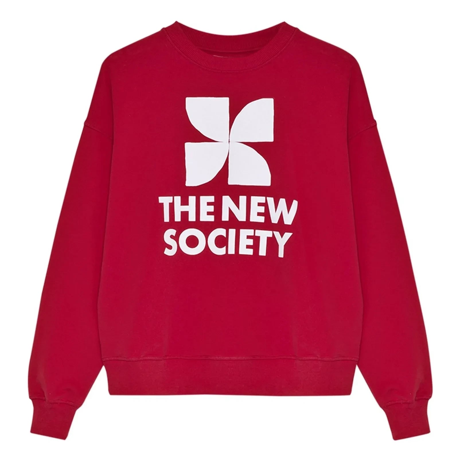 the new society - TNS Logo Baumwoll-Sweatshirt | Rot