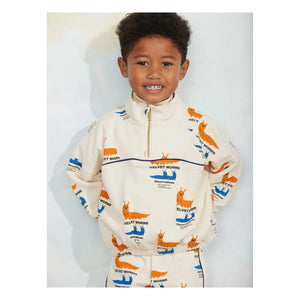 Mini Rodini - Half-Zip Sweatshirt Organic Cotton | Ecru