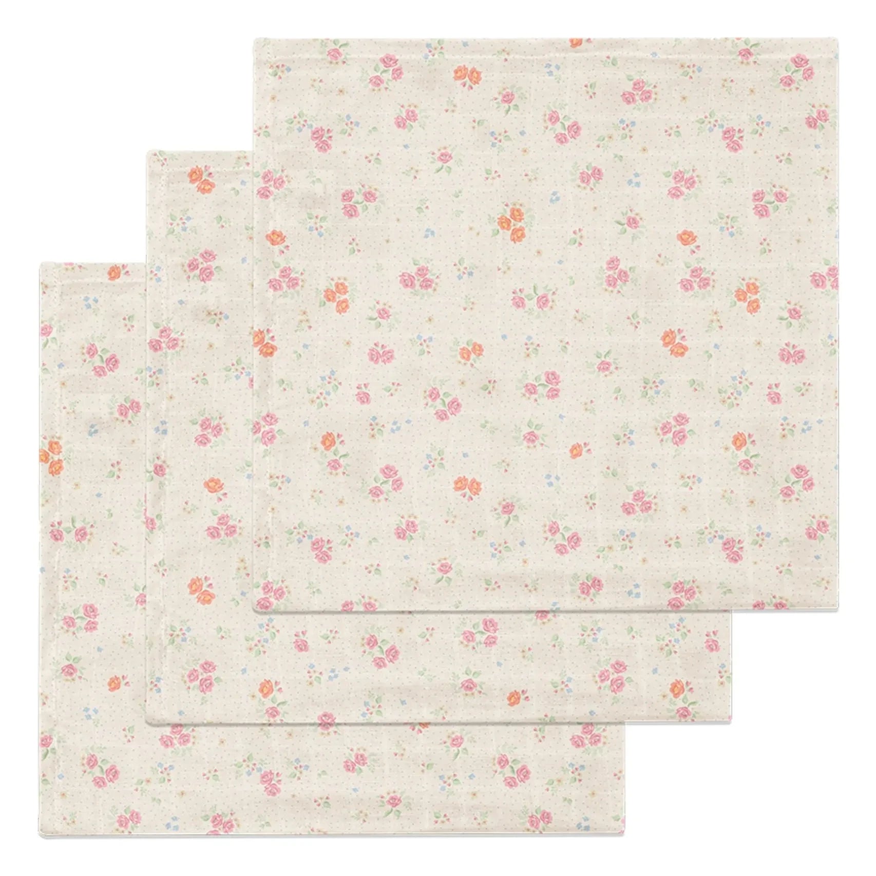 Konges Sløjd - Nonoka Organic Cotton Cloths - Set of 3 | Pink