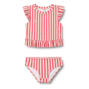 Wheat - Alma Striped Recycled Fibre Swimsuit | Red