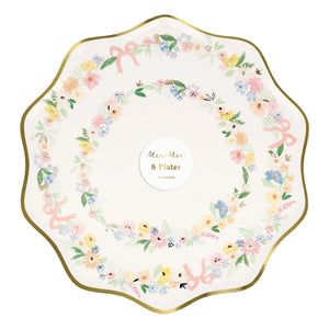 Meri Meri - Pastellfarbene Frühlingsblumen Teller - 8er Set