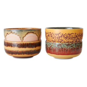 HKliving - Orange 4-Piece Bowl Set