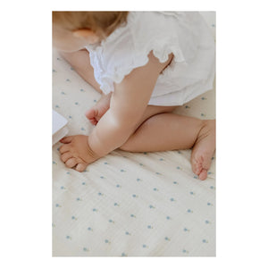 Soft Spot - Periwinkle organik pamuklu lastikli çarşaf | Mavi