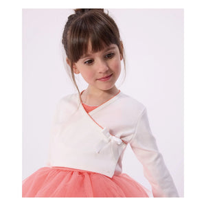 Petit Bateau - Düz Cache Coeur Yelek | Beyaz