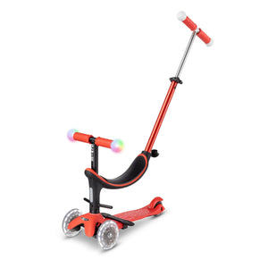 Micro - Mini 3'ü 1 Arada LED Scooter | Kırmızı