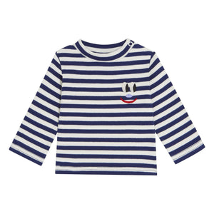 The Campamento - Smiley face striped T-shirt | Blue