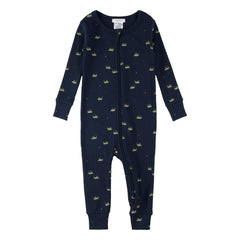Petit Lem - Ribbed Pajamas Grasshoppers Organic Cotton | Navy Blue