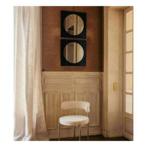 The Socialite Family - Schwarzer hochglanzlackierter Spiegel mit bronzefarbenem Holz Letizia | Schwarz