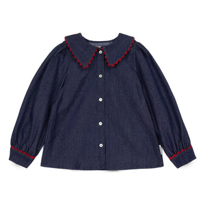 Mipounet - Jean Claudine Kragen Cecilia Bluse | Dunkelblau