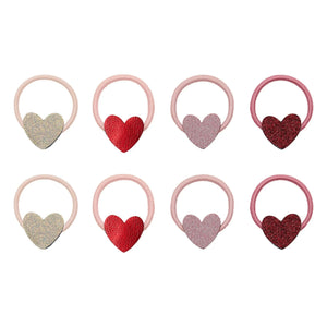 Mimi & Lula – Haargummi-Set mit 8 Mini-Herzen | Rosa