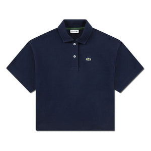 Lacoste - Oversize logolu polo tişört Organik pamuk | Lacivert