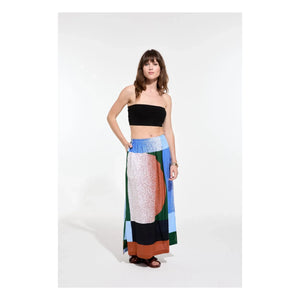 Mapoésie - Juliette Sunrise Cotton Skirt | Blue
