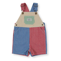Goldie + Ace - Striped Patchwork Short Jumpsuit | Red