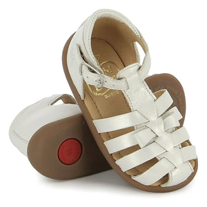 Pom d'Api - Metallic-Sandalen mit Knotendetail | Weiß