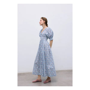 the new society - Cloe Cotton Dress | Blue