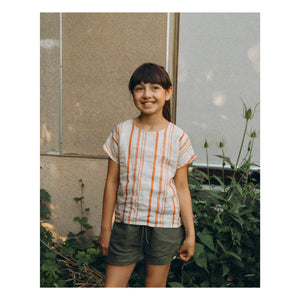 Matona - Easy Striped Linen T-Shirt | Off White