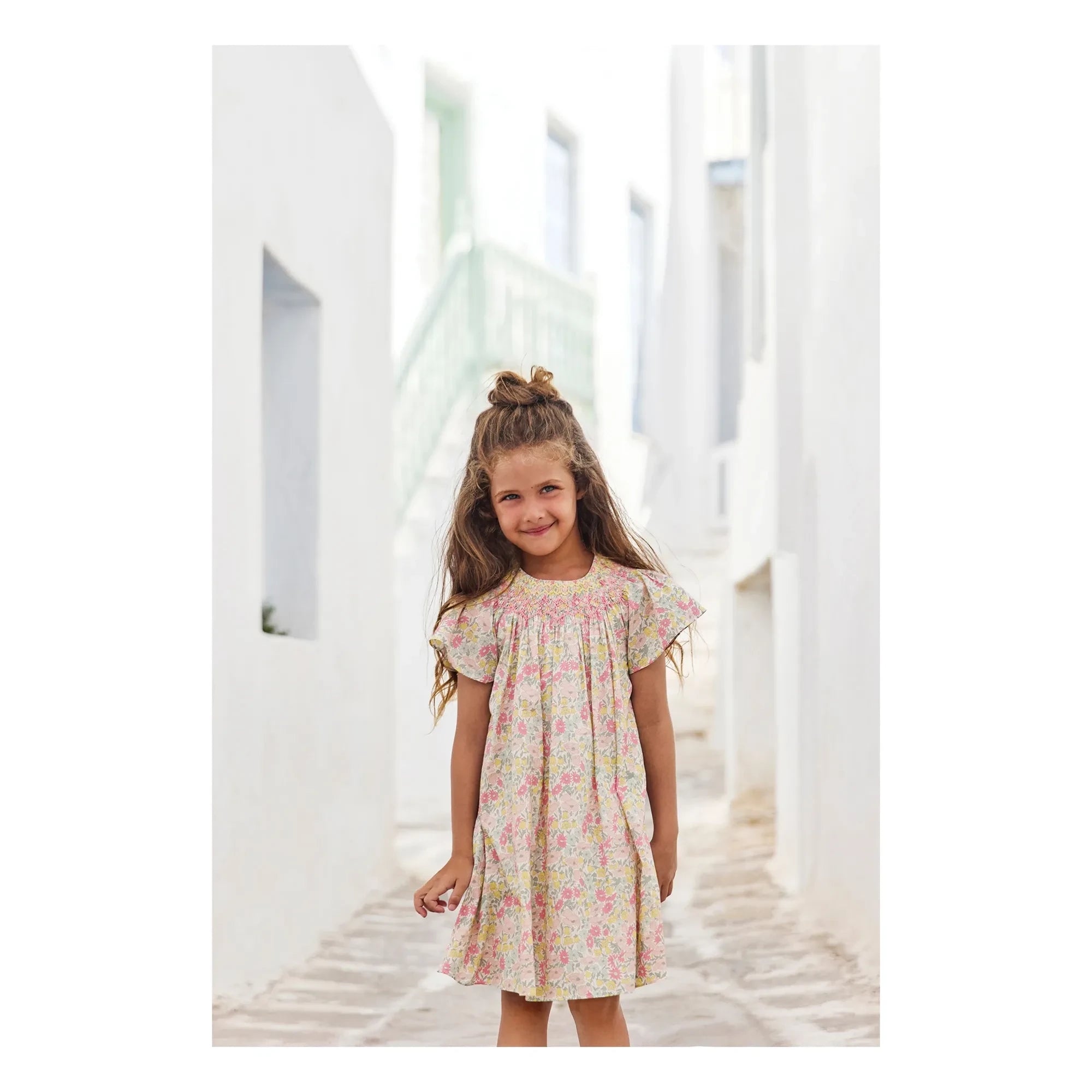 Tartine et Chocolat - Liberty gerafftes Kleid | Gelb