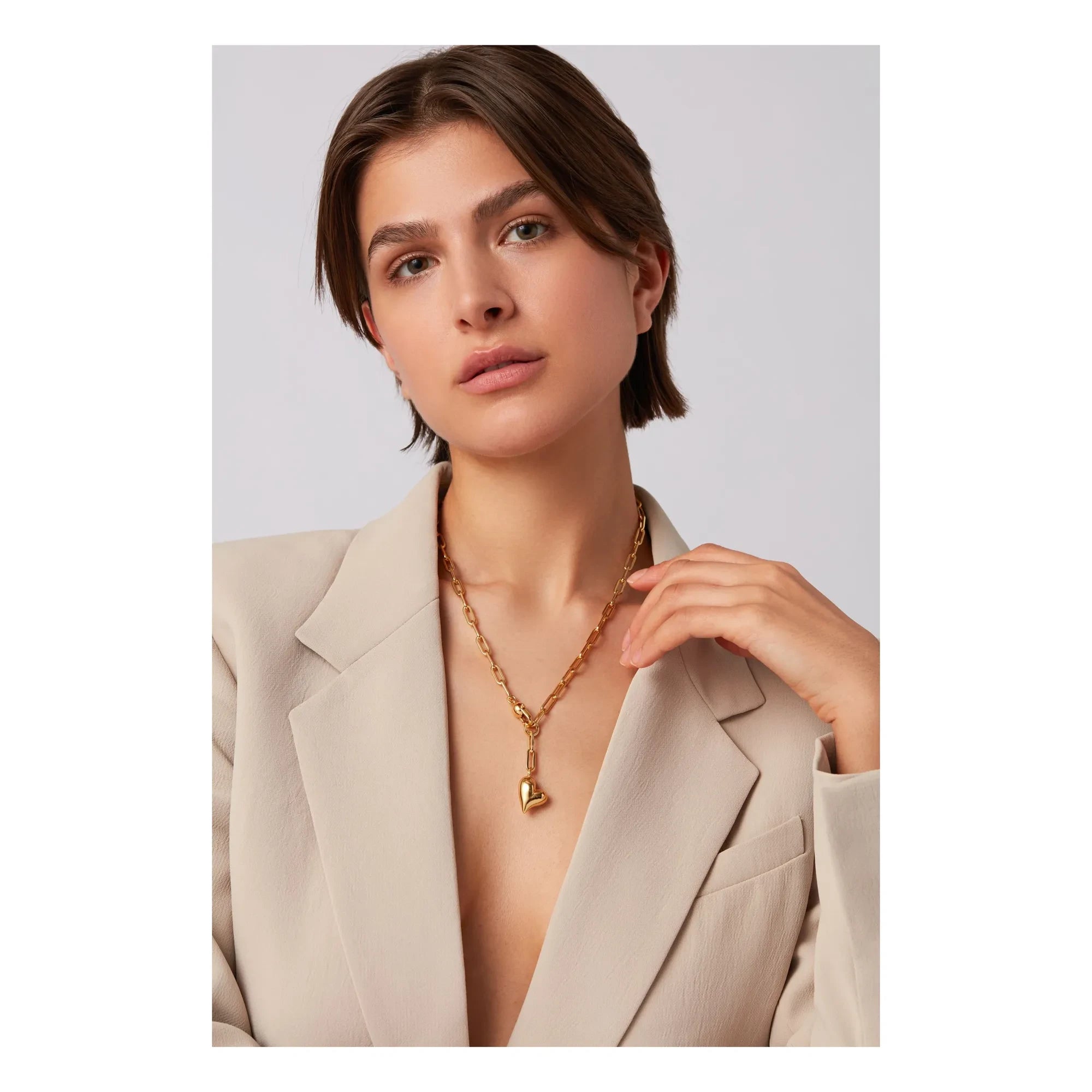 Jenny Bird – Flauschige Herz-Halskette | Gold