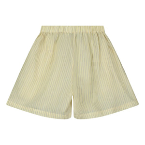 Tangerine - Gestreifte weite Shorts mit Gummibund | Blassgelb