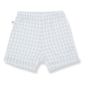 1+ in the family - Bermuda Tinos Vichy Seersucker | Hellblau