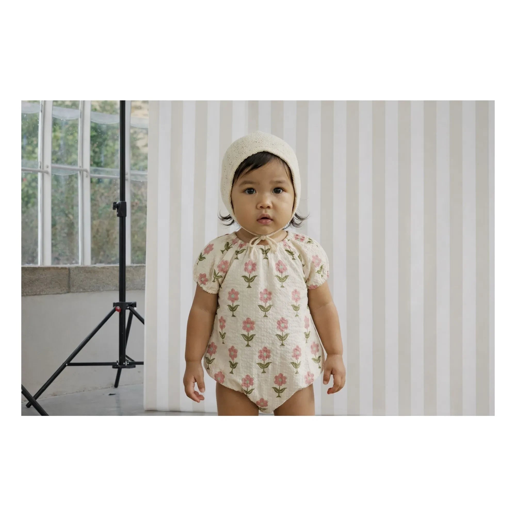 Lililotte - Iris Flowers Organik Pamuk tulum | Ekru