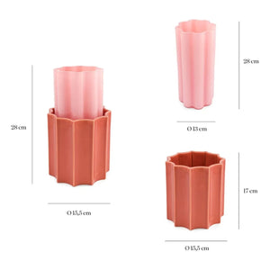 The Socialite Family - Duetto Vase aus Glas und Keramik | Zuckerrosa