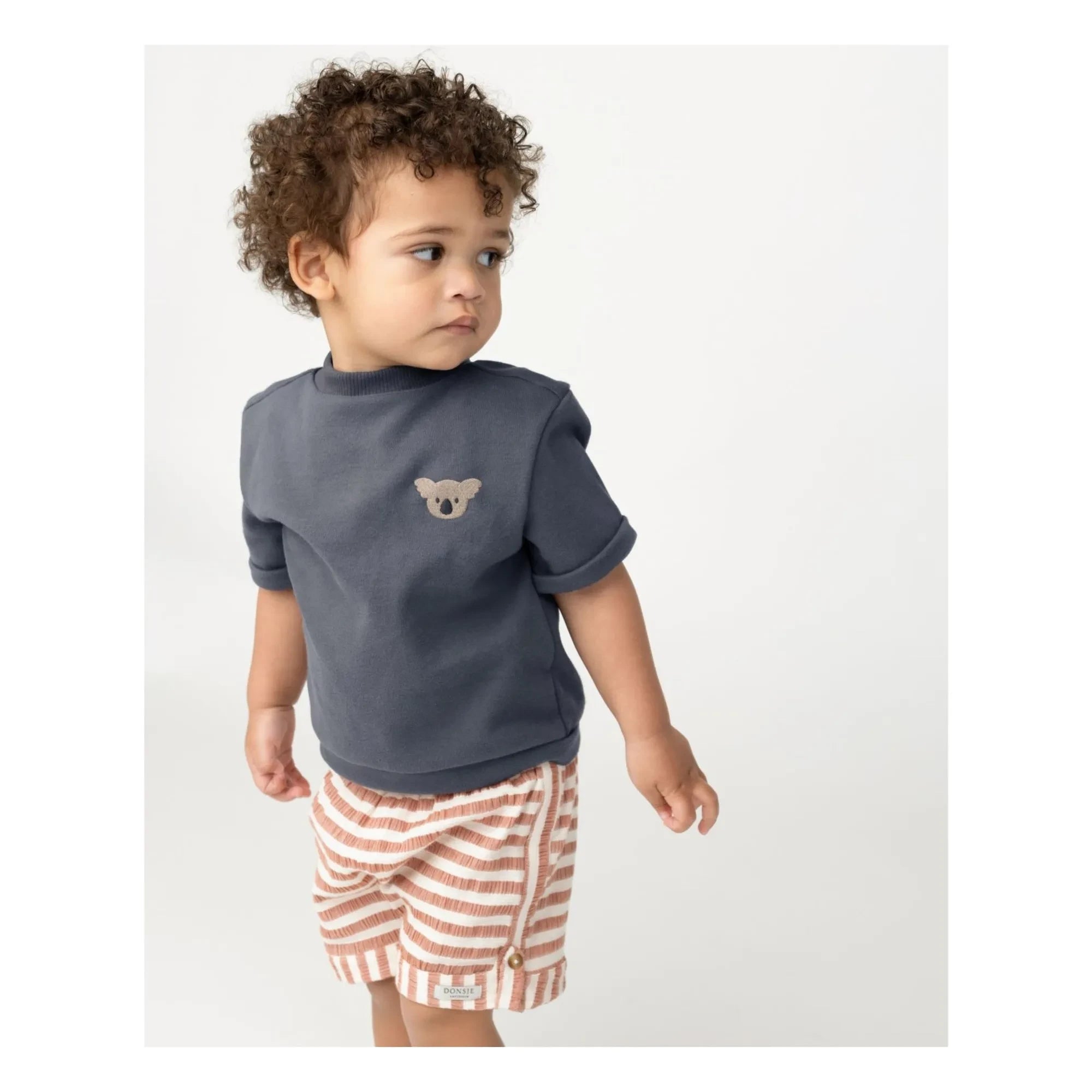 Donsje - Kaatio Striped Organic Cotton Shorts | Camel