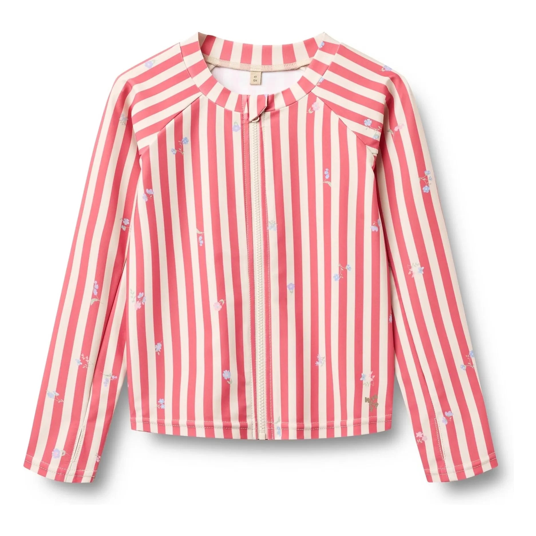 Wheat - Ada Gestreiftes Badeshirt aus recycelter Faser mit UV-Schutz | Rot