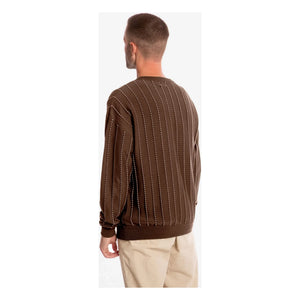 Matona - Striped Organic Cotton Field Sweater | Brown