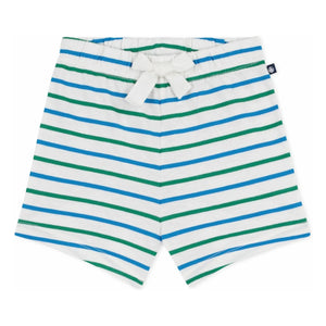 Petit Bateau - Çizgili polar şort | Beyaz
